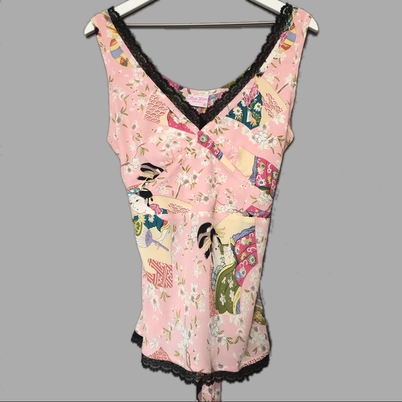 Lucy Love Pink Print Tie Back Top - Picture 4 of 7